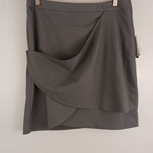Chelsea and Theodore vienna peppered charcoal cross front skirt 10 new with tags